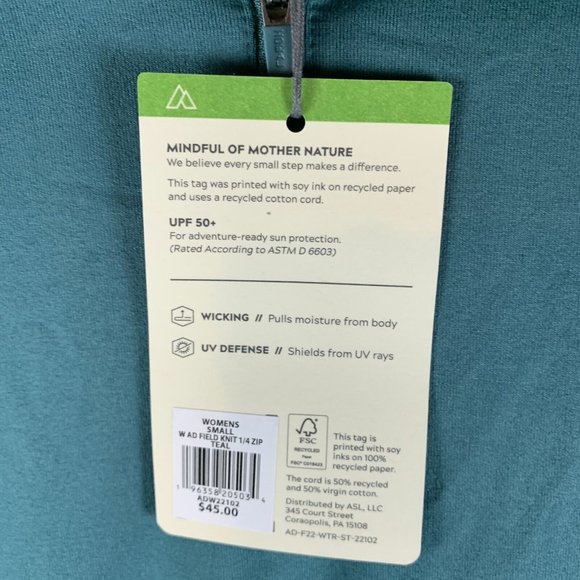 Alpine Design Top Women's Small Teal Field Knitted Polyester Stretch 7213 - Picture 3 of 9